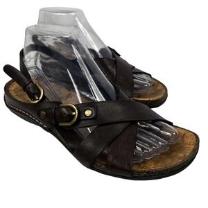 Rockport Brown Leather Strappy Slingback Sandals Size 8M